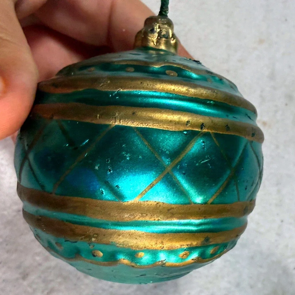 Christmas Candles Tree + Ornament Ball Kitsch Vintage Holiday Decor Lot of 2